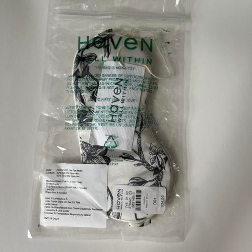 Haven Well Within Washable Silk Magnolia Eye Mask